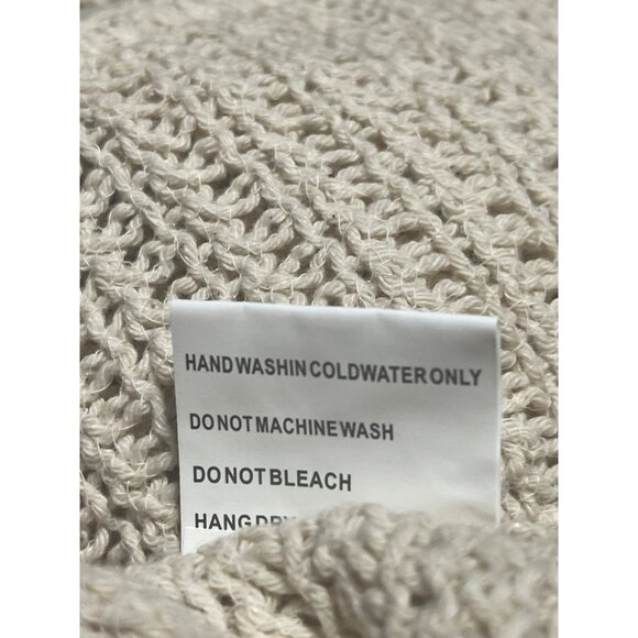 Solitaire Womens Crochet Knit Crop Top Size Small Ivory Floral Boho - Picture 8 of 8